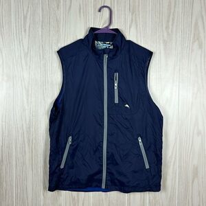 Tommy Bahama Women's Navy Sleeveless Nylon Zip Front Vest, M
